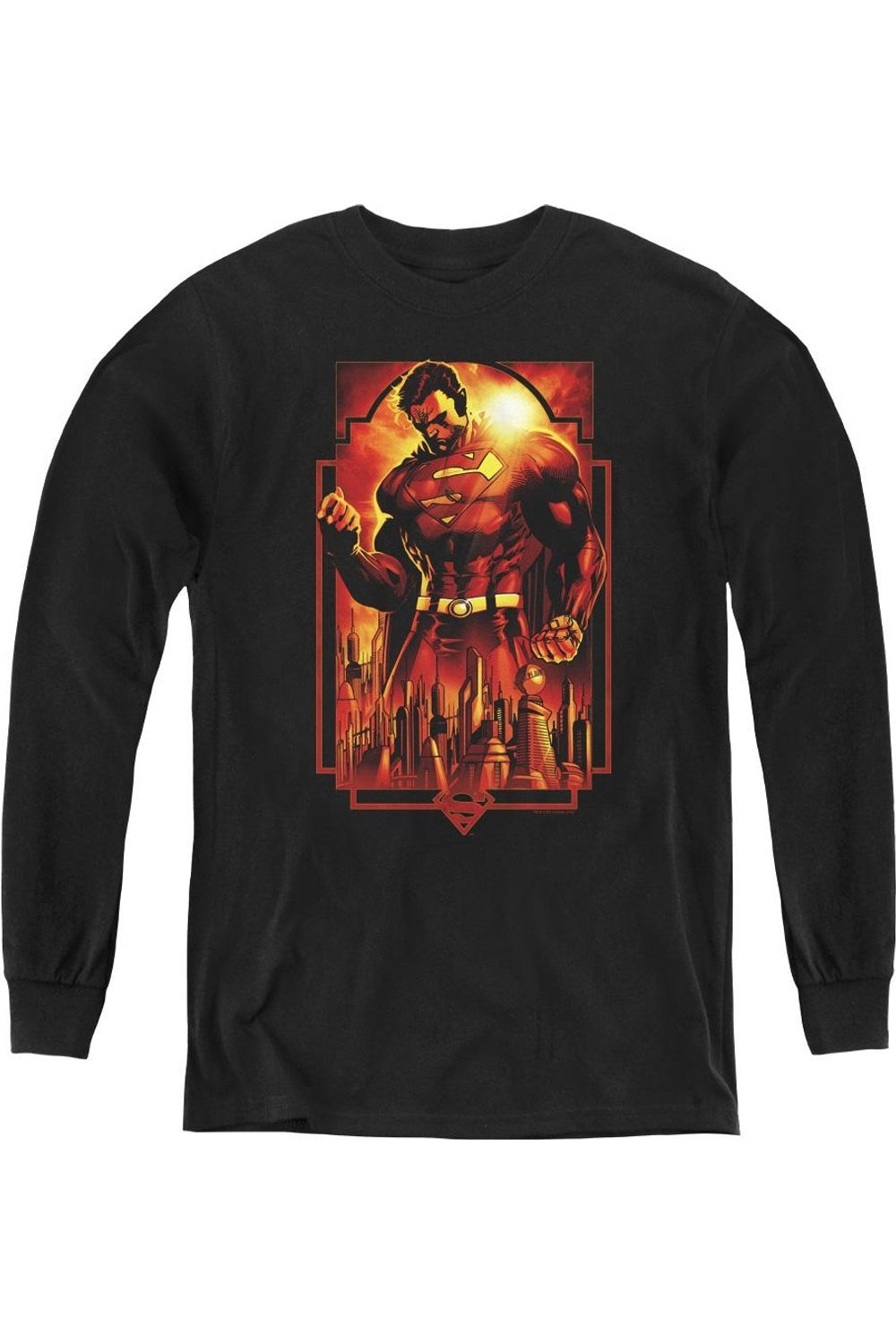 

Футболка с длинным рукавом Superman Metropolis Deco Youth Gildan, черный