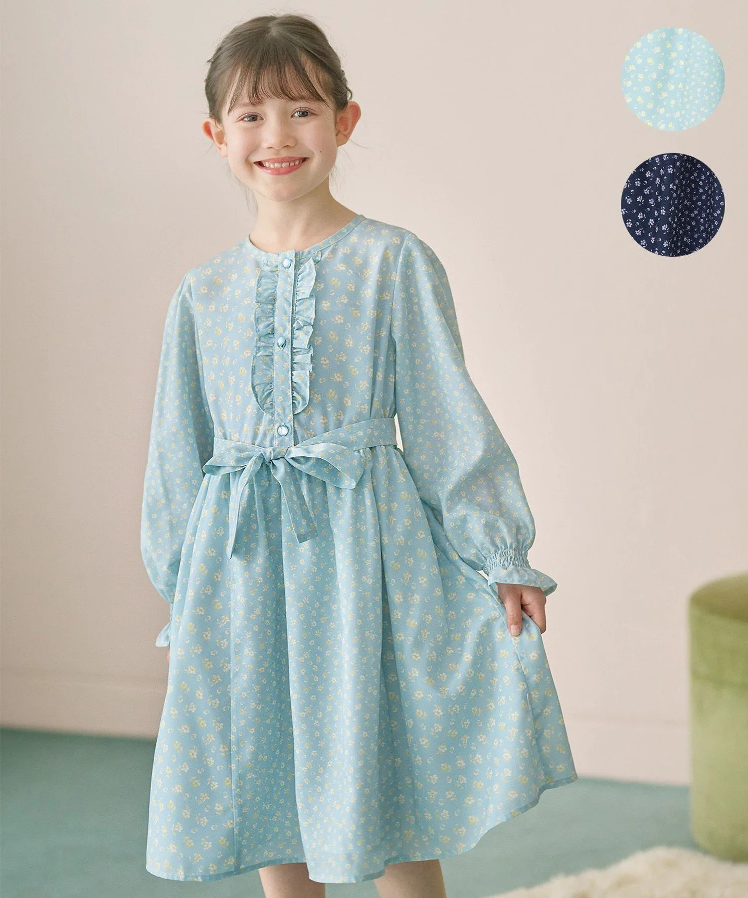 Платье в стиле пэчворк с цветочным рисунком Suite Kids, цвет Saxe Blue [573]