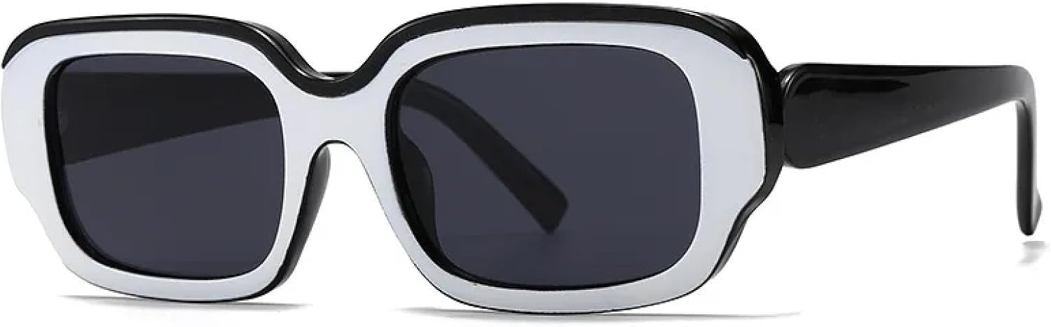 

Модные солнцезащитные очки в крупной оправе для женщин и мужчин, в винтажном стиле панк, популярные для активного отдыха и путешествий, большие очки с защитой от УФ-излучения UV400 TKKTLLT, White Black