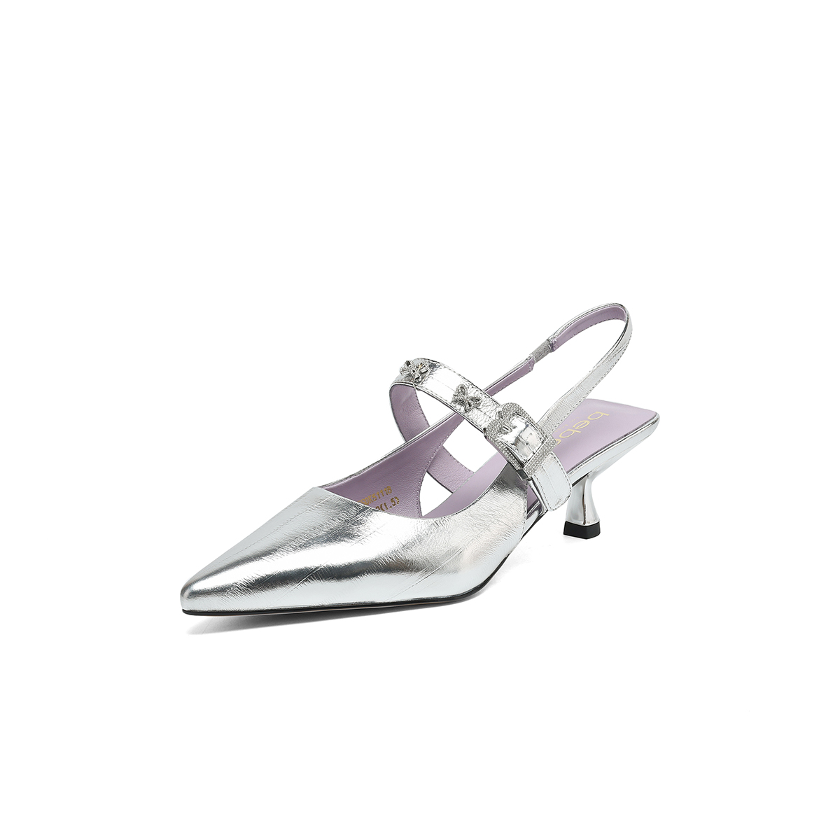 Туфли на тонком каблуке, высокие, 5 см, женские Bebe, Silver