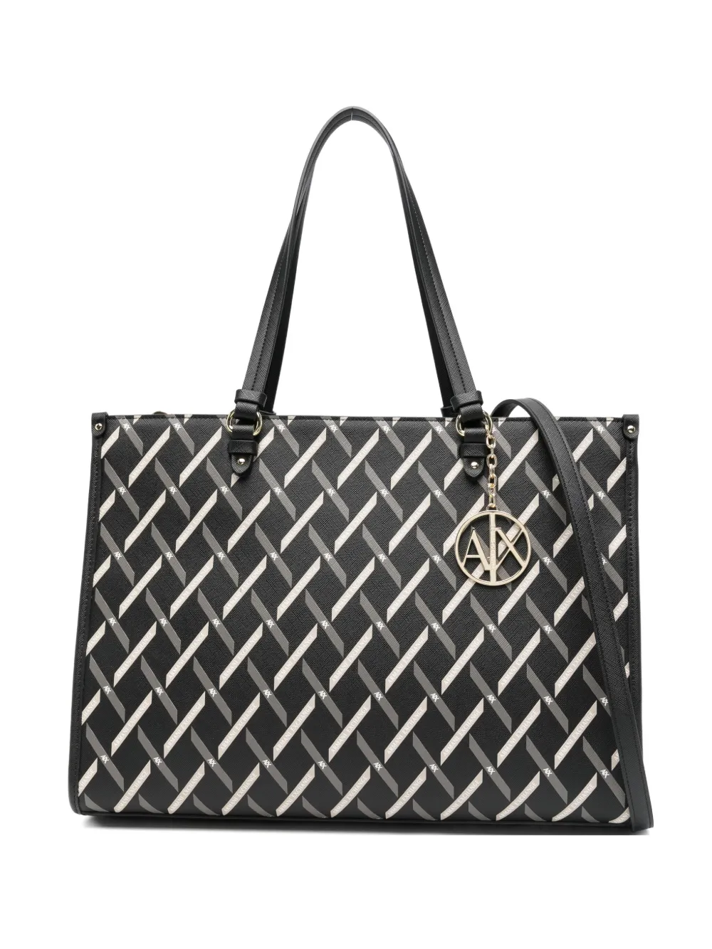 

Сумка-тоут с брелоком-логотипом Armani Exchange, черный