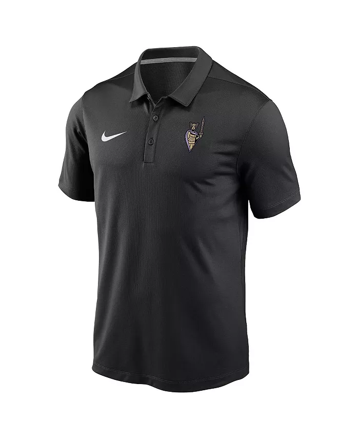 

Мужская и женская поло-рубашка Eclipse Black Golden State Valkyries с вторичным логотипом в стиле варерсити Nike