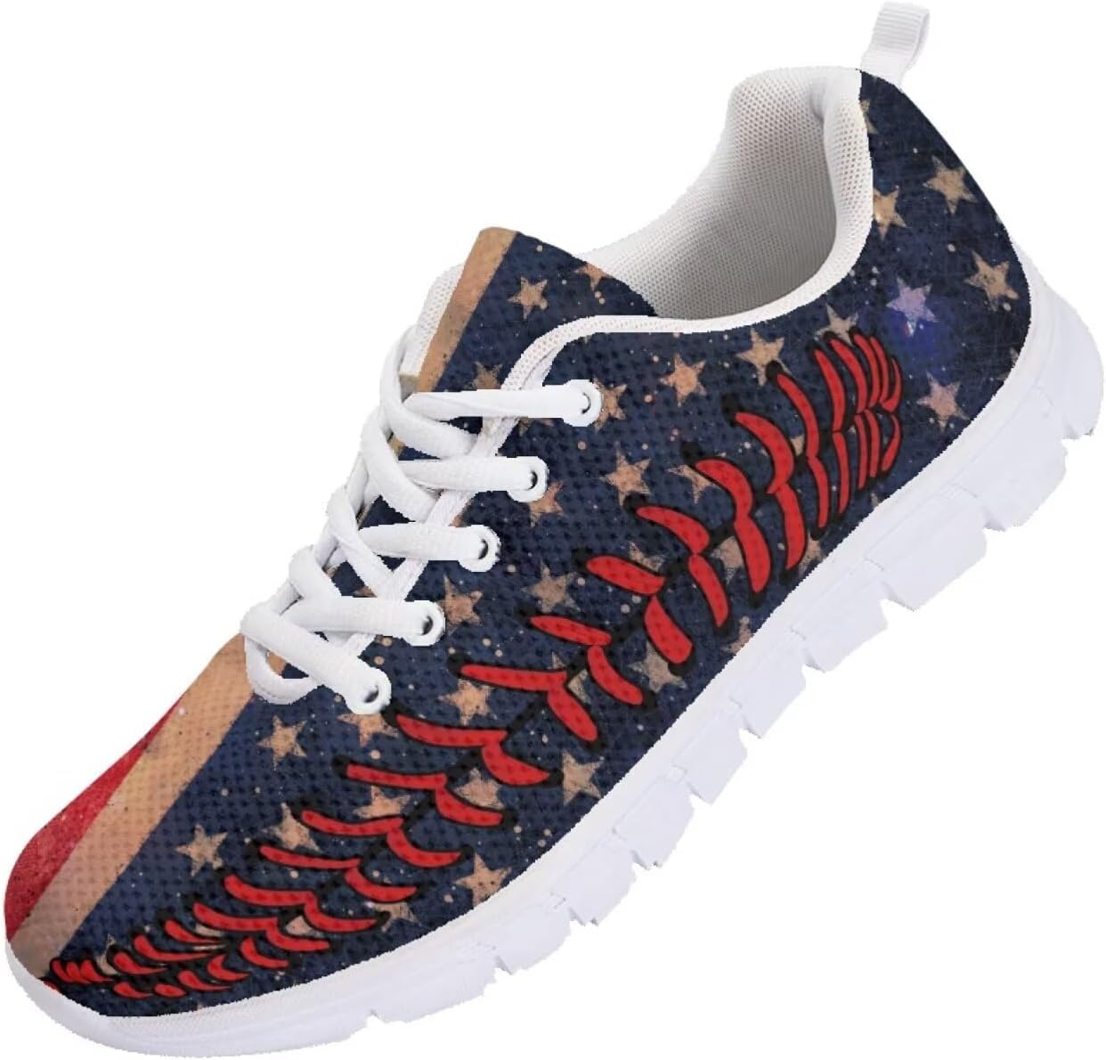 

Мужские кроссовки Funnydude Funny Print 2025 Осень, легкие беговые кроссовки с дышащей сеткой, American Flag