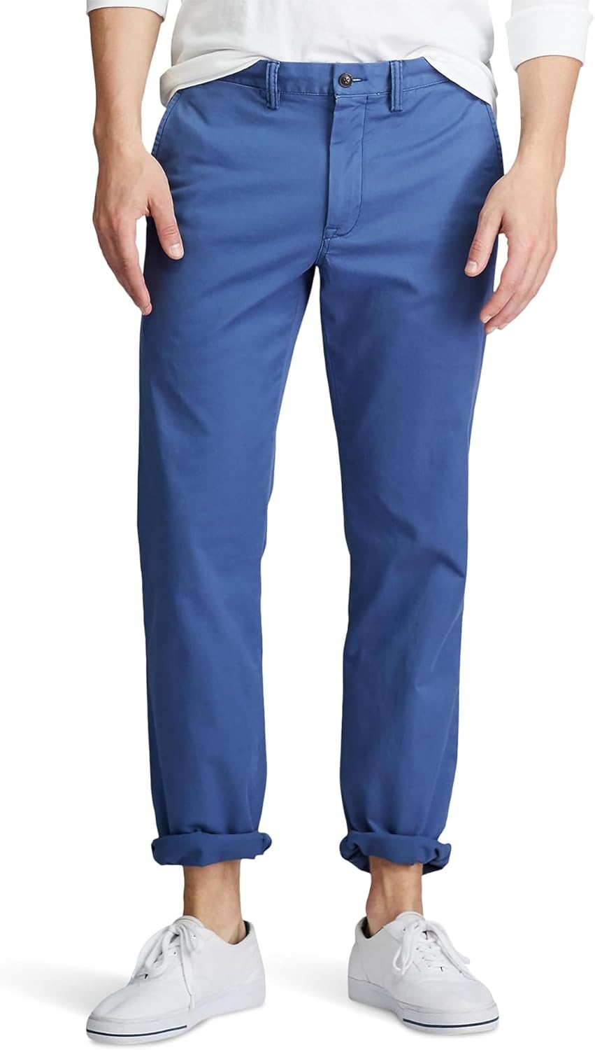 

Прямые брюки-чинос с эффектом поношенности и эластичной тканью POLO RALPH LAUREN, Nimes Blue