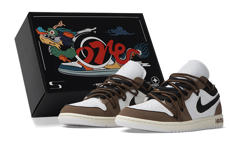 

Jordan Air Jordan 1 винтажные баскетбольные кроссовки мужские, Brown/White
