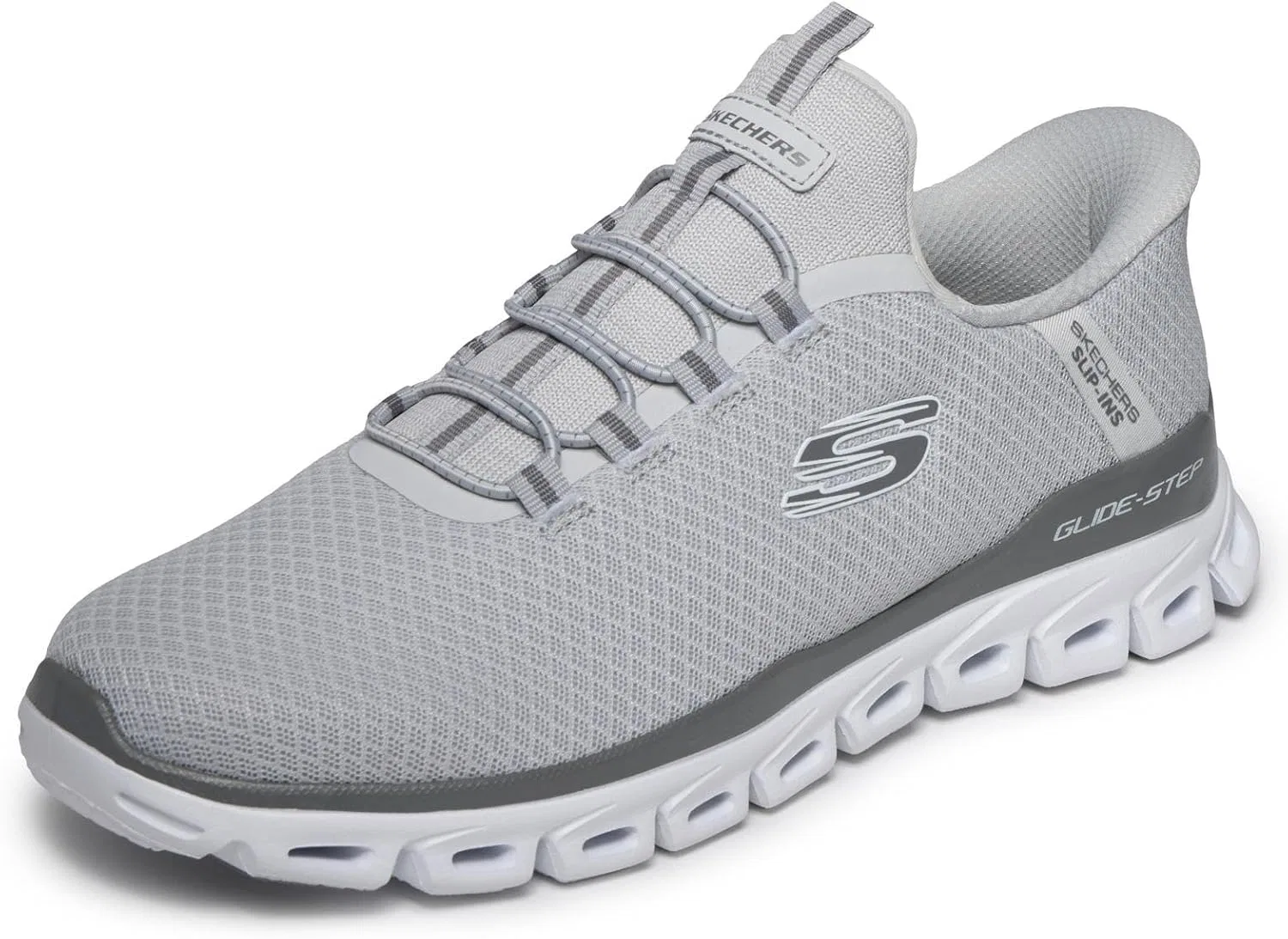 Мужские кроссовки Skechers Glide-Step Noxus Hands Free без шнурков, Lightgrey
