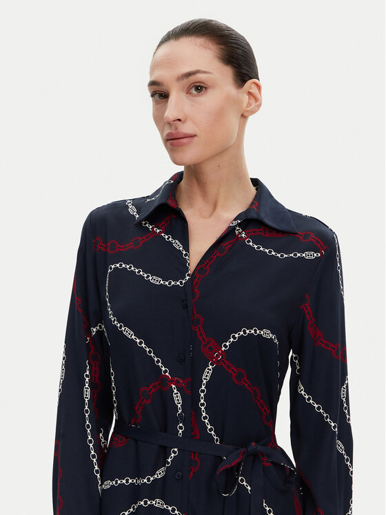 Платье-Рубашка стандартный крой WW0WW44665 Tommy Hilfiger, синий — фото 4