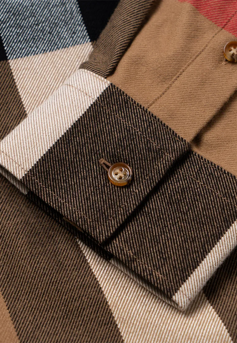 Мужская рубашка Burberry 81121071, хлопок, коричневый — фото 4