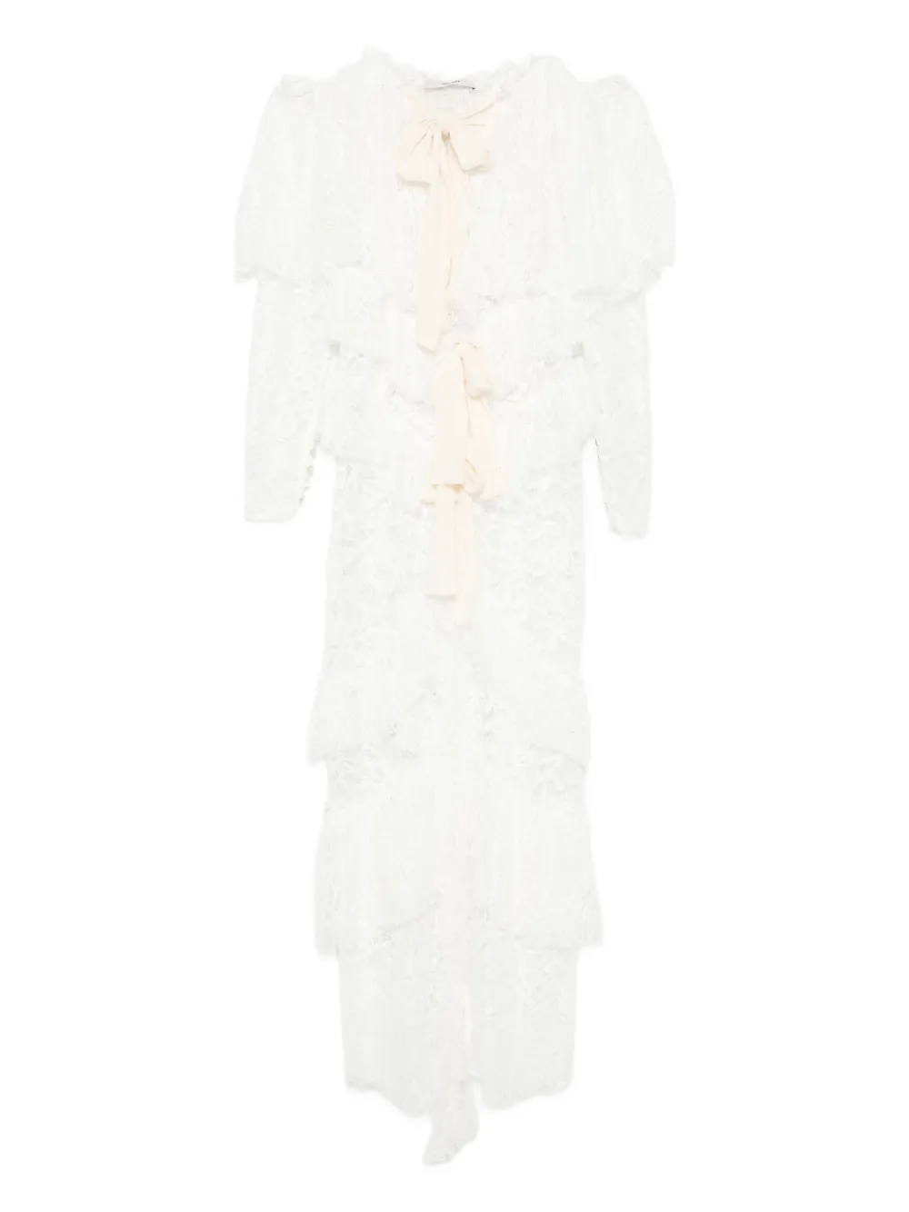 

Кружевное платье миди Aphelia с оборками SIEDRES, белый