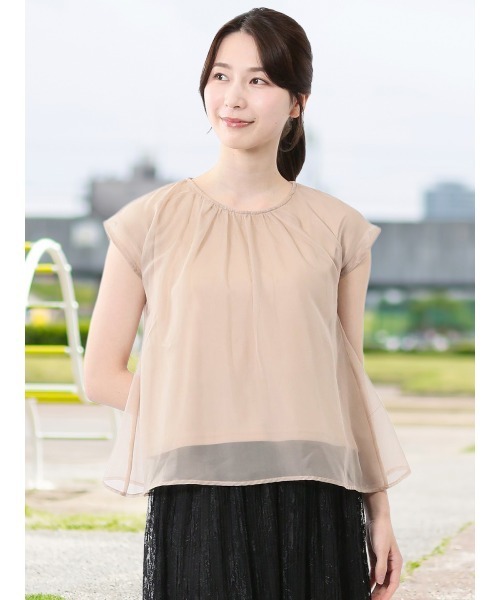 

Женский пуловер из органзы многослойный M.f.editorial, бежевый