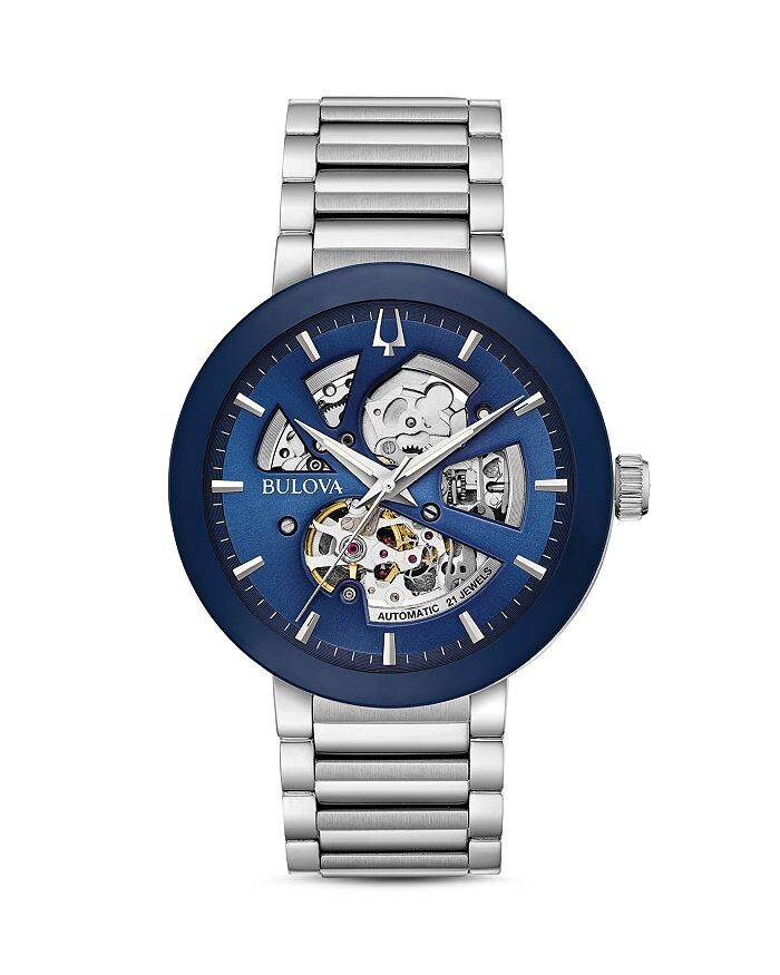 

Современные часы Bulova, 42 мм, серебряный