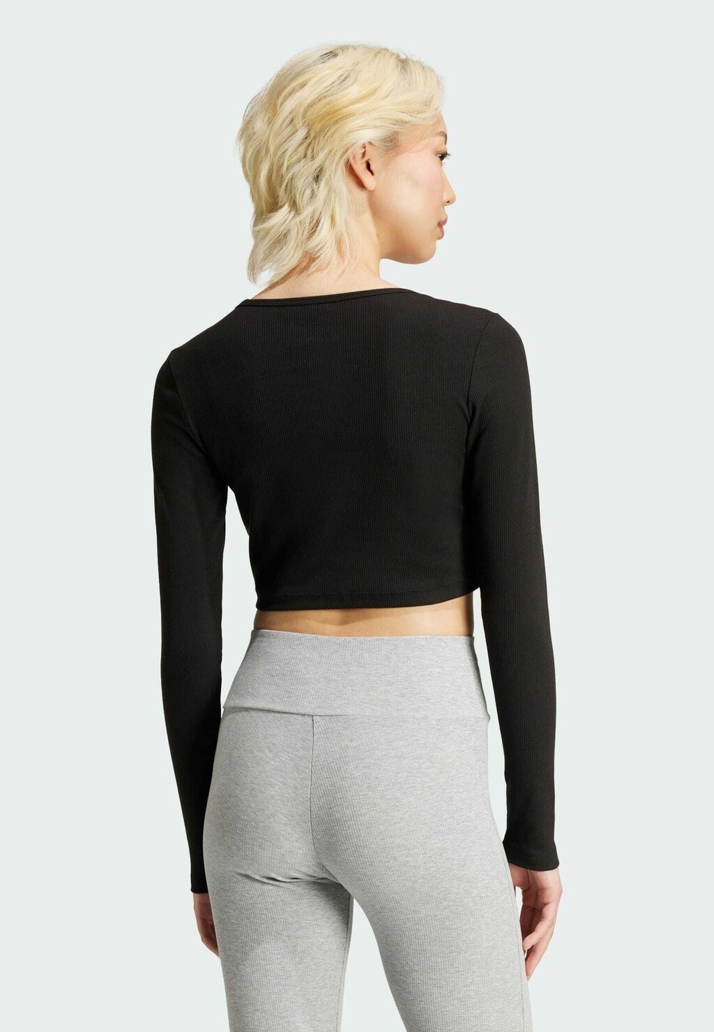 Топ с длинными рукавами Essentials Crop adidas Originals, черный — фото 4