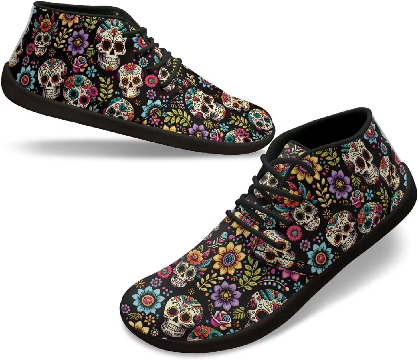 

Кроссовки для мужчин и женщин с широким носком, удобные кроссовки Cugasmaru, Skull Floral