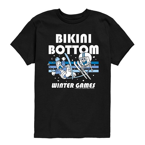 

Футболка с принтом Boys 8-20 Spongebob Squarepants Bikini Bottom Winter Games Licensed Character, Black