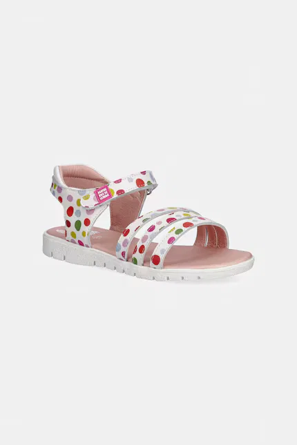 Сандалии детские кожаные с горошком Agatha Ruiz de la Prada, белый