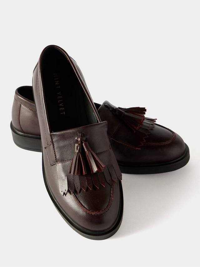 Тина кожаные мокасины с массивными кисточками Mint Velvet, Red Burgundy — фото 2