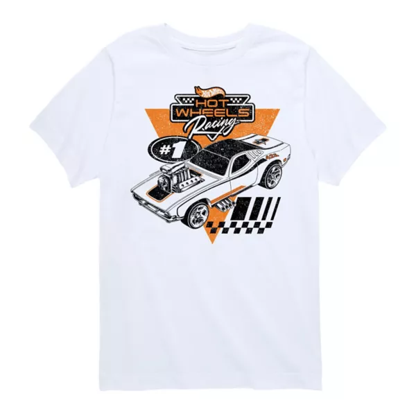 

Футболка с логотипом 90-х для мальчиков 8-20 лет Hot Wheels, белый