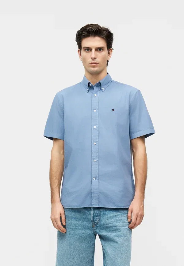 Рубашка Tommy Hilfiger garment dyed shirt, ярко-синий