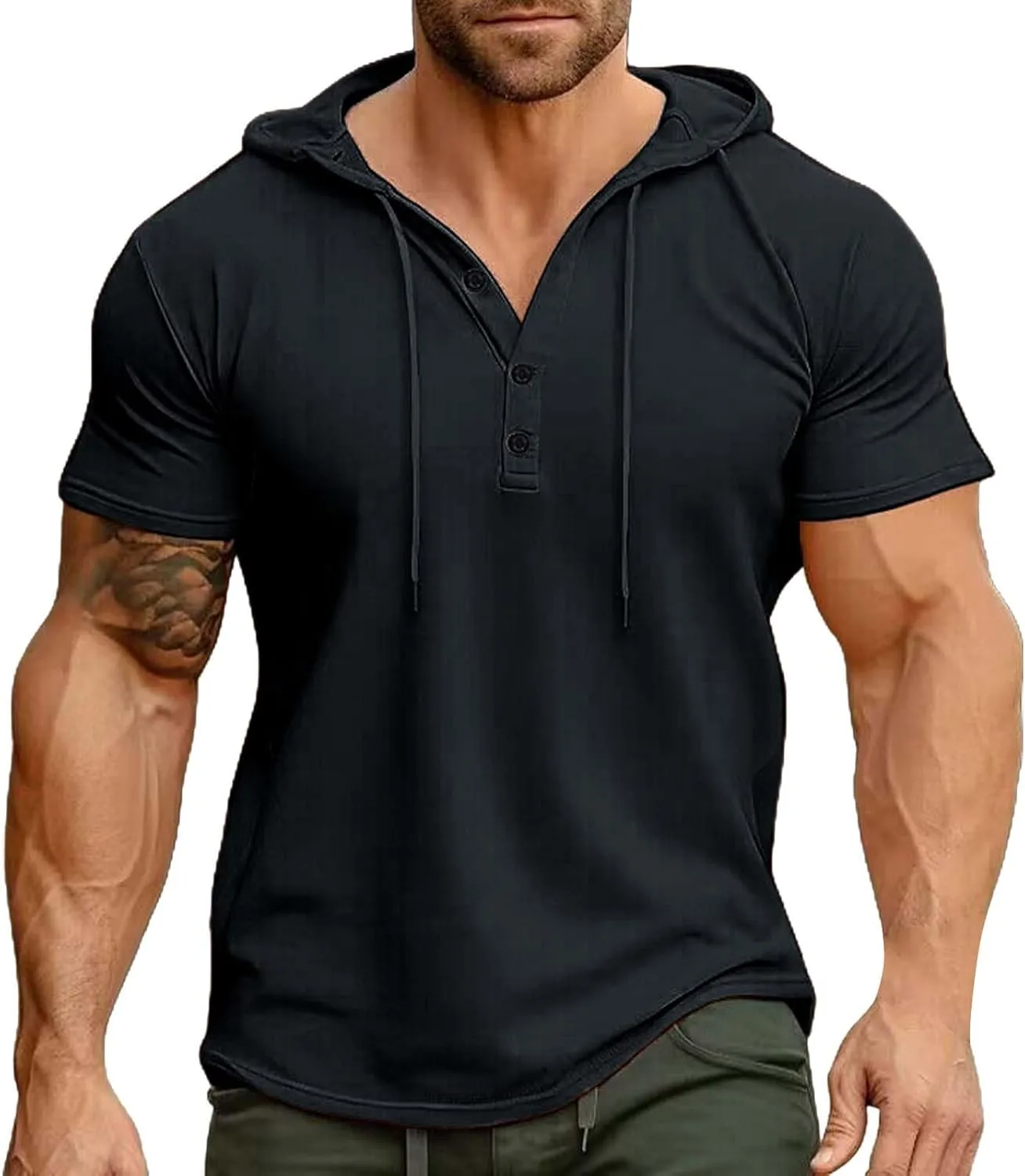 

Мужская толстовка с капюшоном, легкая, однотонная