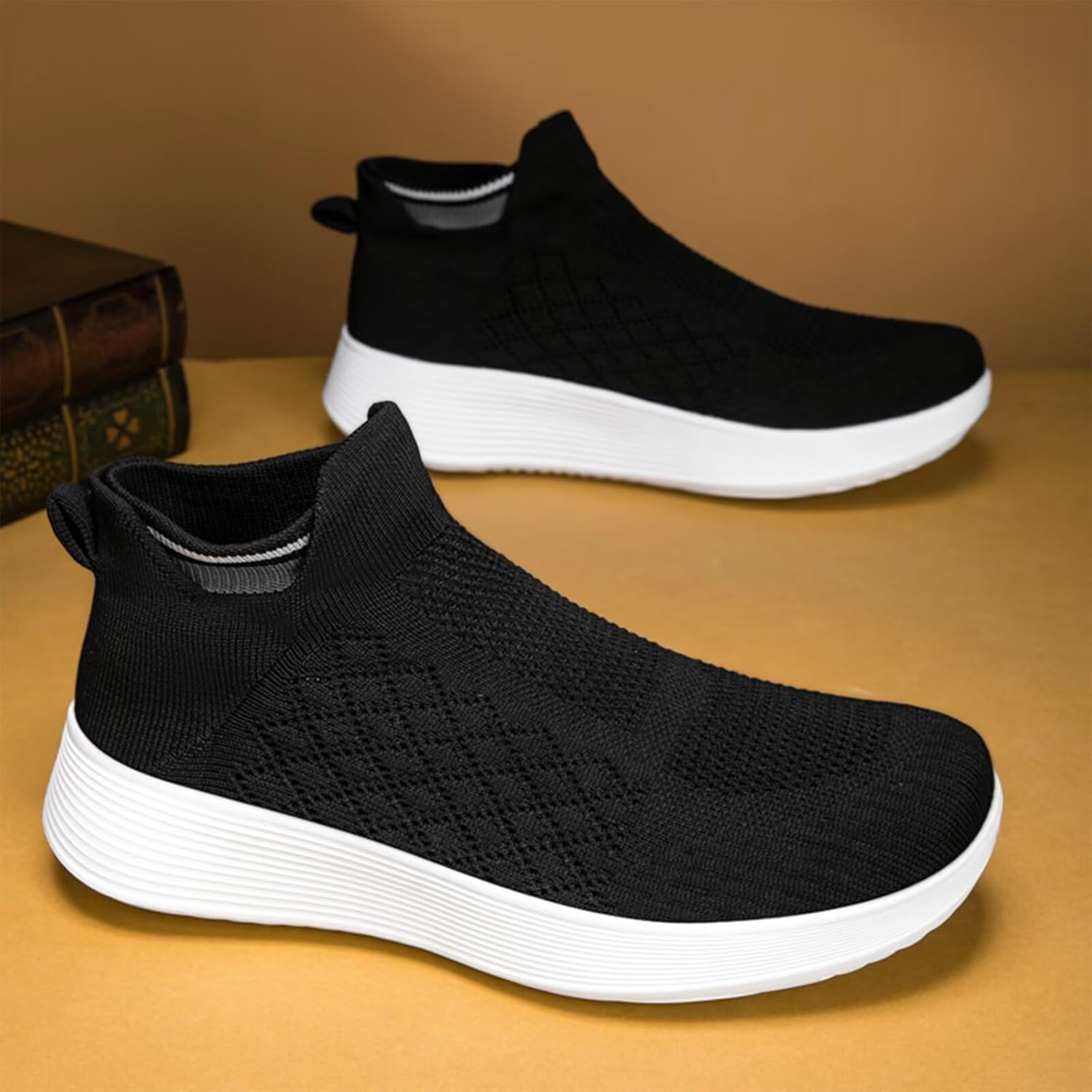 Кроссовки Ozefiad Slip-on для мужчин и женщин, сетчатые кеды без шнурков, повседневная обувь для прогулок, белый — фото 2