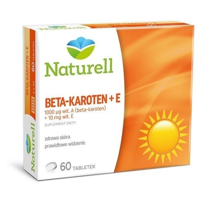 

Бета-каротин в таблетках Naturell Beta-Karoten + Witamina E, 60 шт