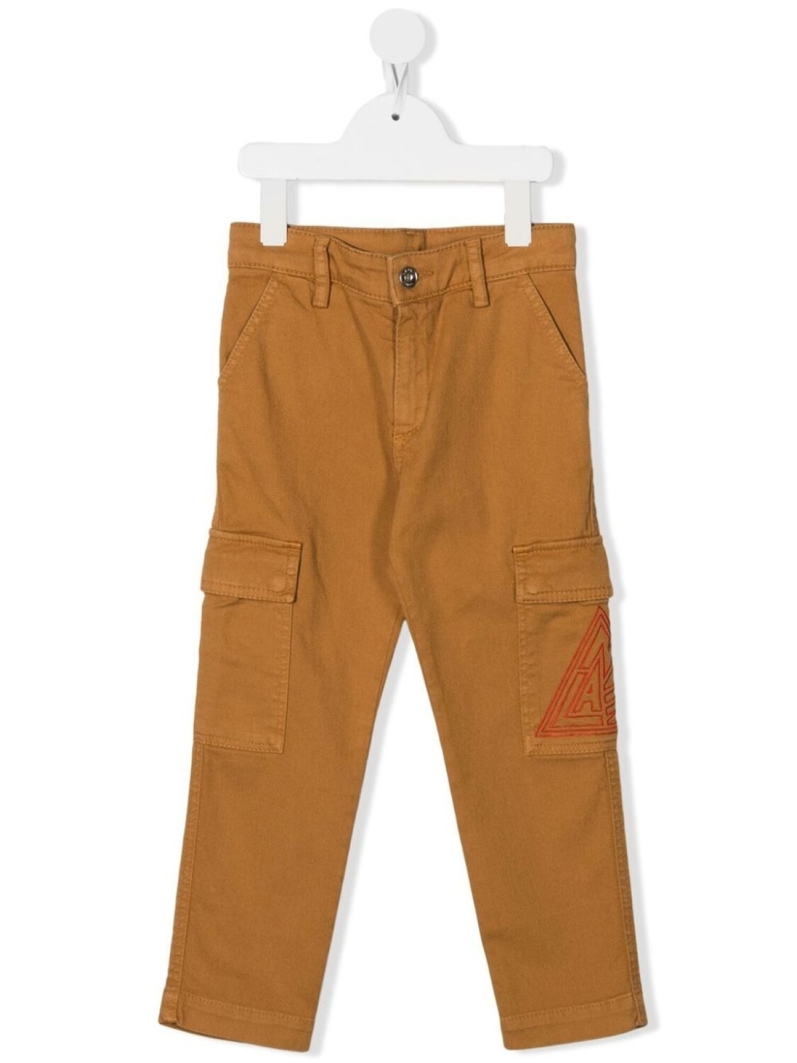 

Lanvin Enfant брюки карго с вышитым логотипом, коричневый