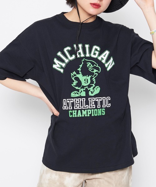 

Футболка с принтом, колледжный стиль Spiritoso, черный