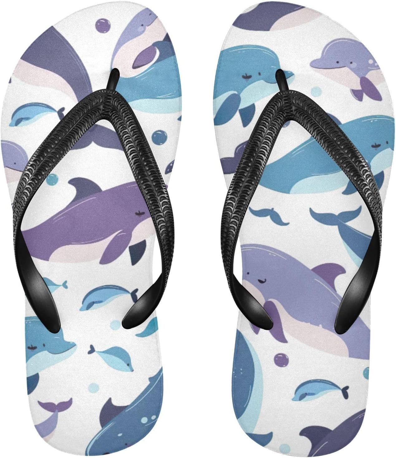 

Милые синие вьетнамки с дельфинами для пляжа, летние повседневные сандалии для женщин и мужчин Kfbe