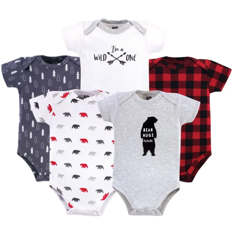 Комплект из пяти хлопковых комбинезонов-боди Hudson Baby, Baby Bear — фото 2