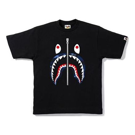 

Футболка A Bathing Ape Half Zip Shark Face Tee 'Black'