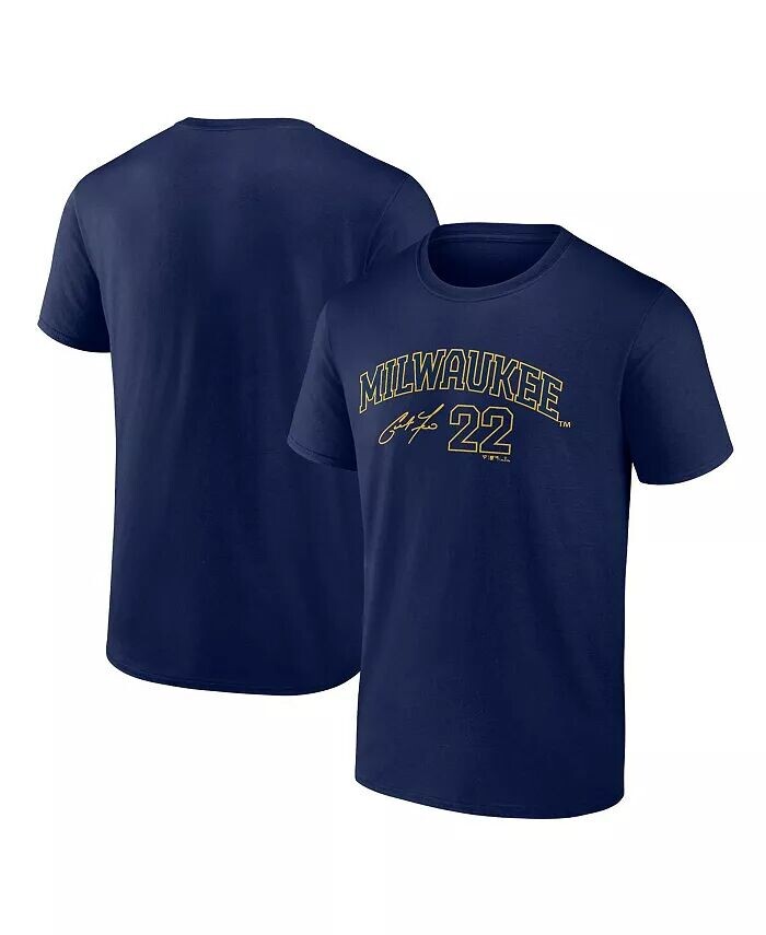 

Мужская футболка Christian Yelich Navy Milwaukee Brewers с именем и номером игрока Fanatics