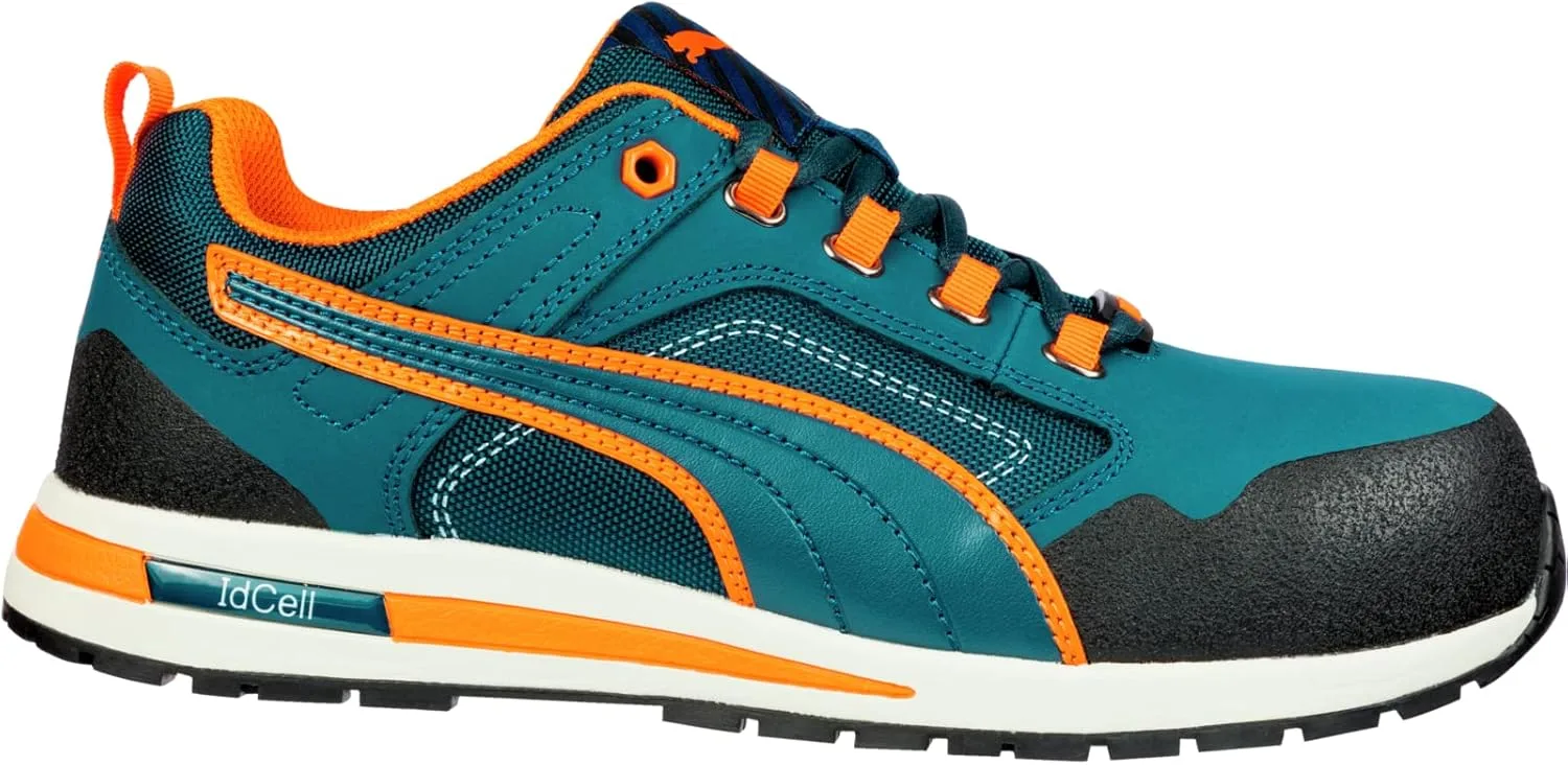 Ботинки PUMA Safety Crosswist Low S3 HRO SRC имеют защитный ботинок из стекловолоконных проколов, нескользящей подошвой термостойкой, мужской, синий/оранжевый — фото 4