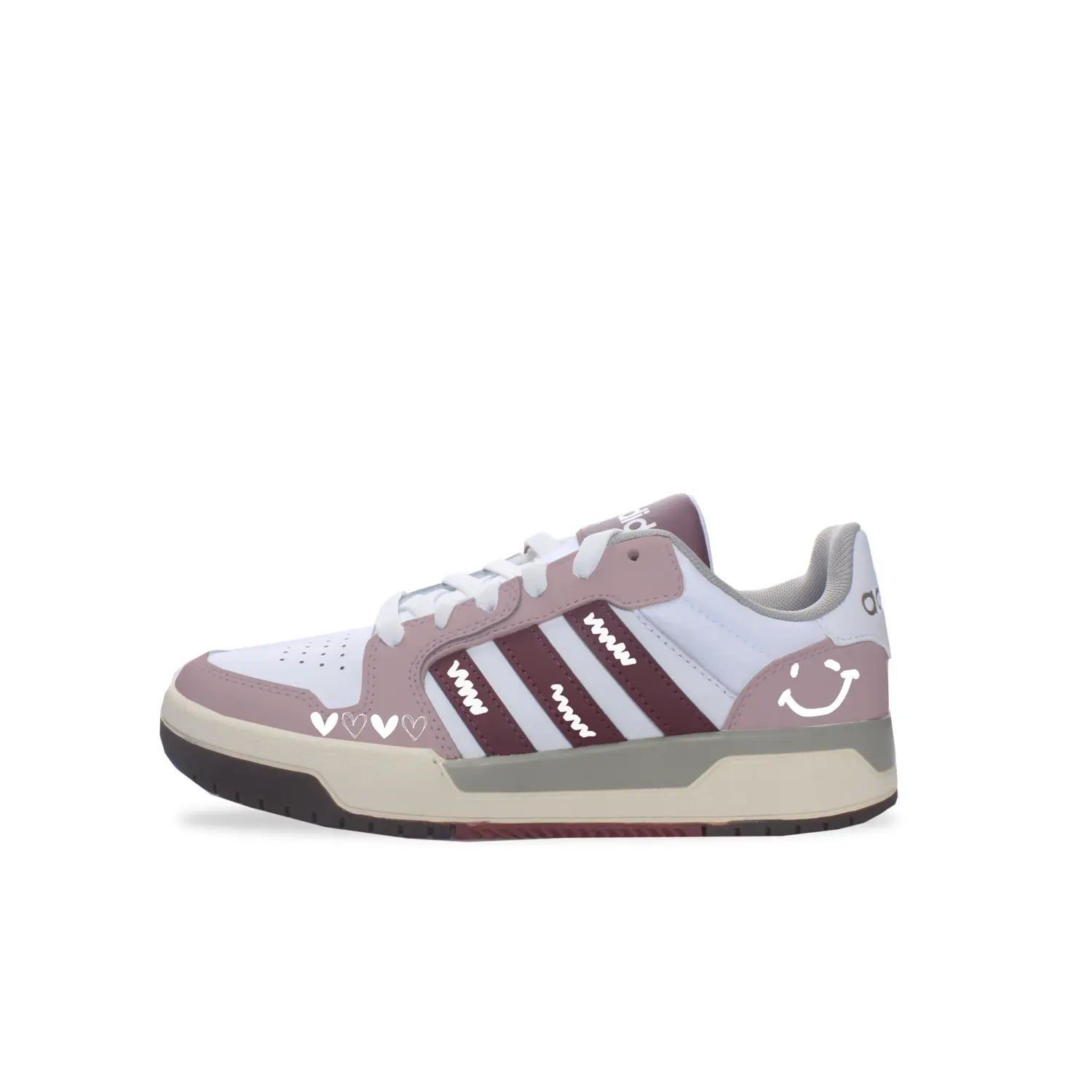 

Adidas Neo Износостойкие дышащие низкие скейтбордные кроссовки Entrap, унисекс, белый и розовые