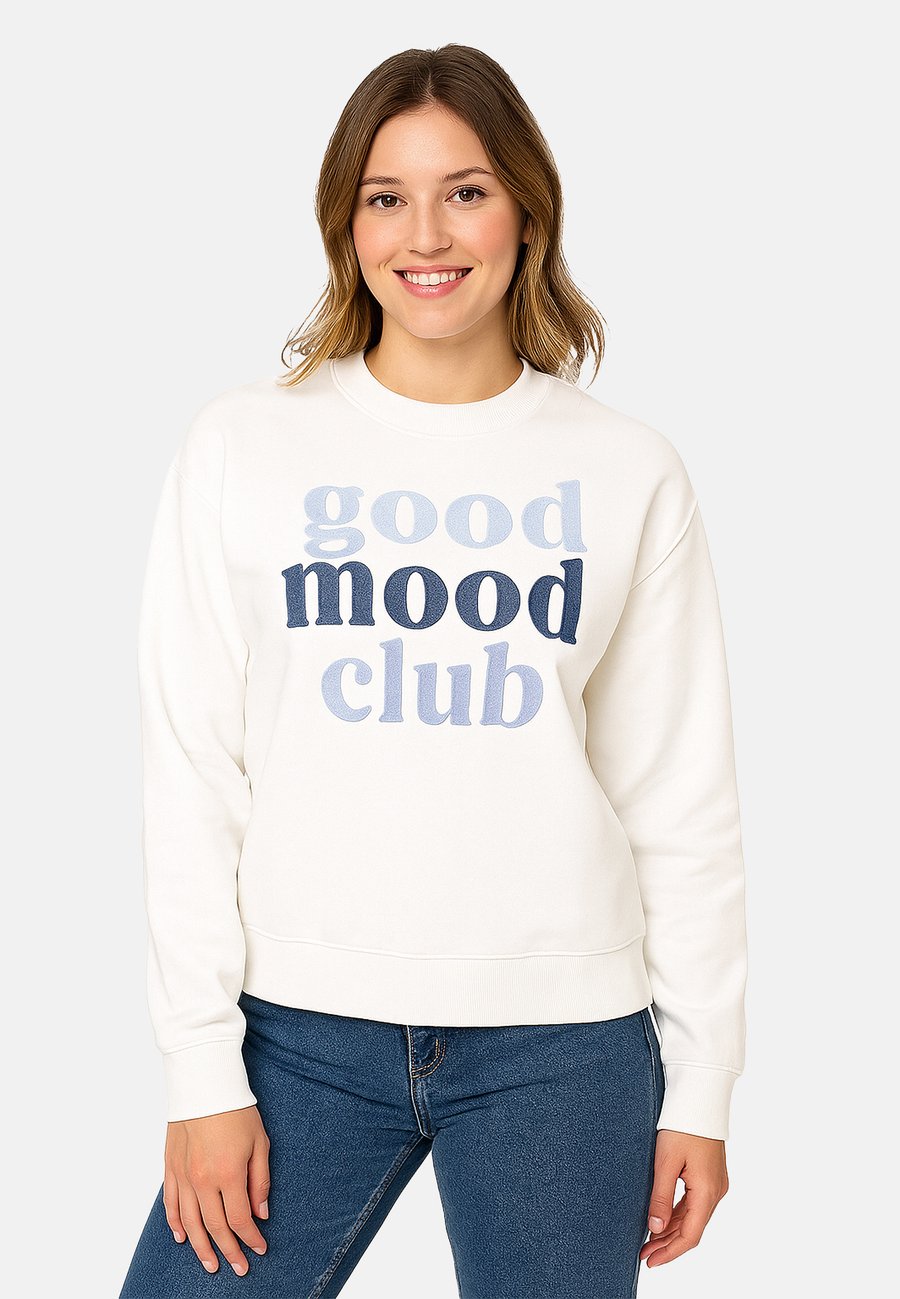 

Толстовка Sublevel SCHRIFTZUG GOOD MOOD CLUB VORNE, Weiß-/Transparent