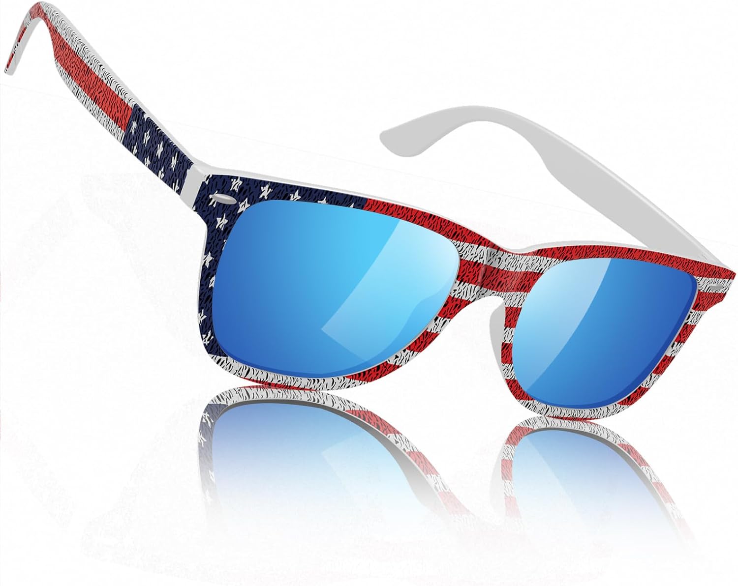 

Поляризованные солнцезащитные очки Sunier для мужчин и женщин, ретро-квадратная форма, матовая отделка, защита UV400, подходят для вождения и рыбалки, A15-flag Revo Ice Blue( Mirrored)
