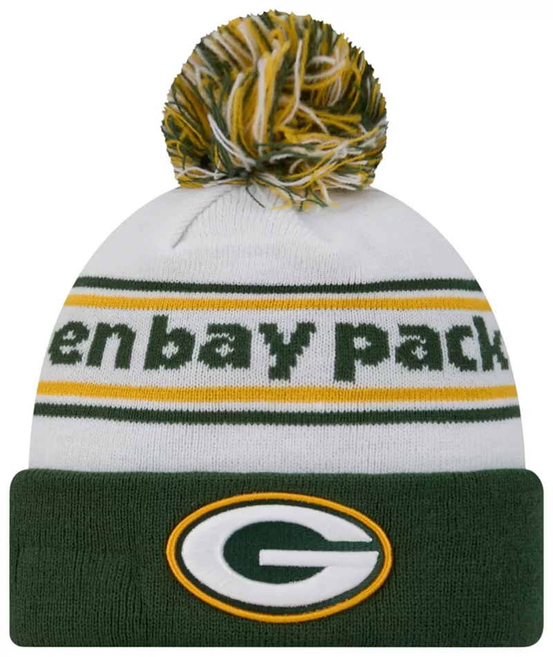 

Мужская вязаная шапка New Era Green Bay Packers с полосками Team Team Color