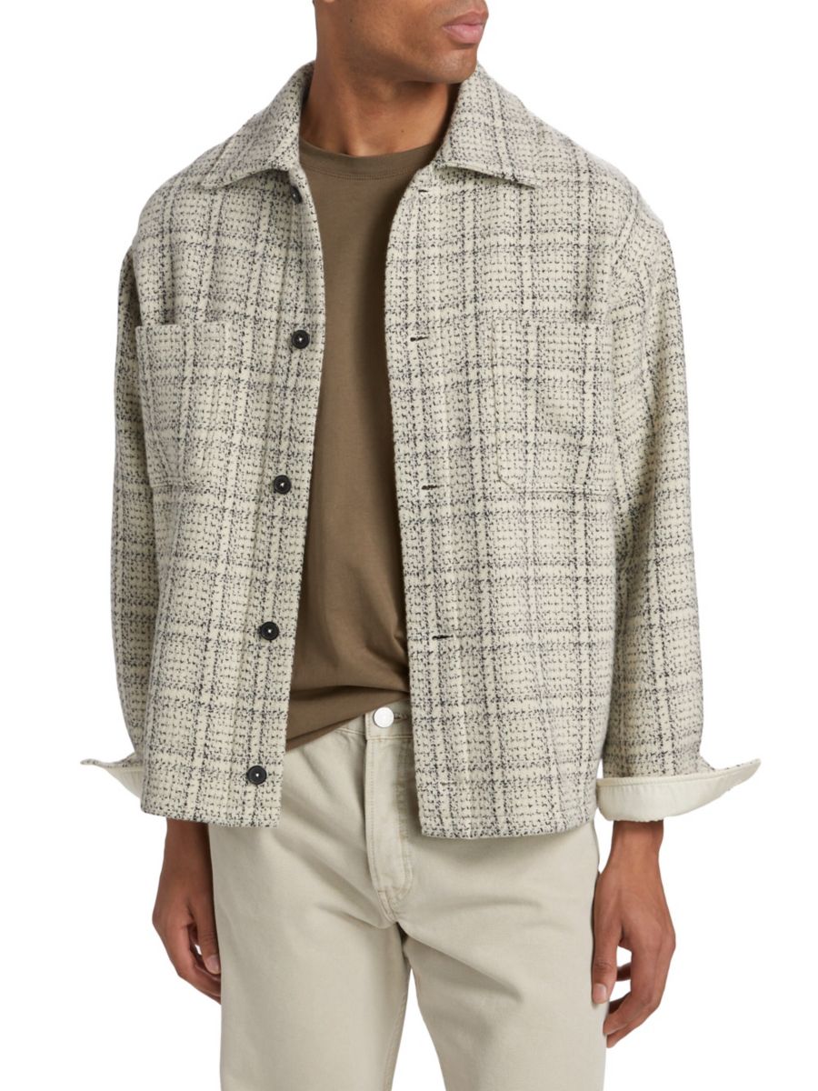 

Фланелевая куртка-рубашка Frame, цвет Off White Plaid