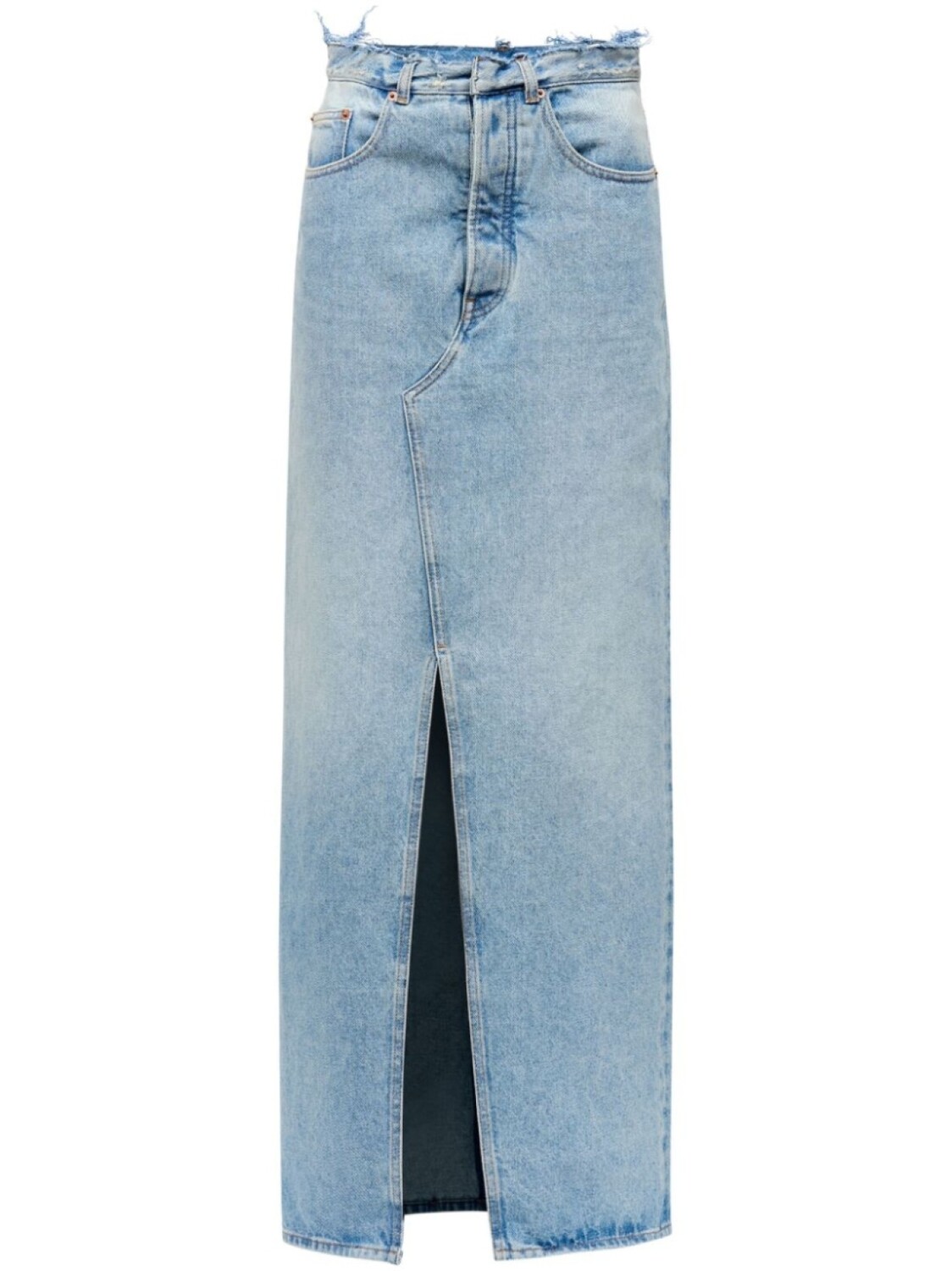 

MM6 Maison Margiela джинсовая юбка макси с разрезом, синий