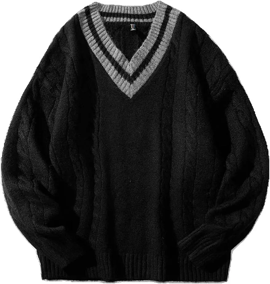 

Свитер мужской вязаный Ribbed Pullover Korean Loose MIGAOQ