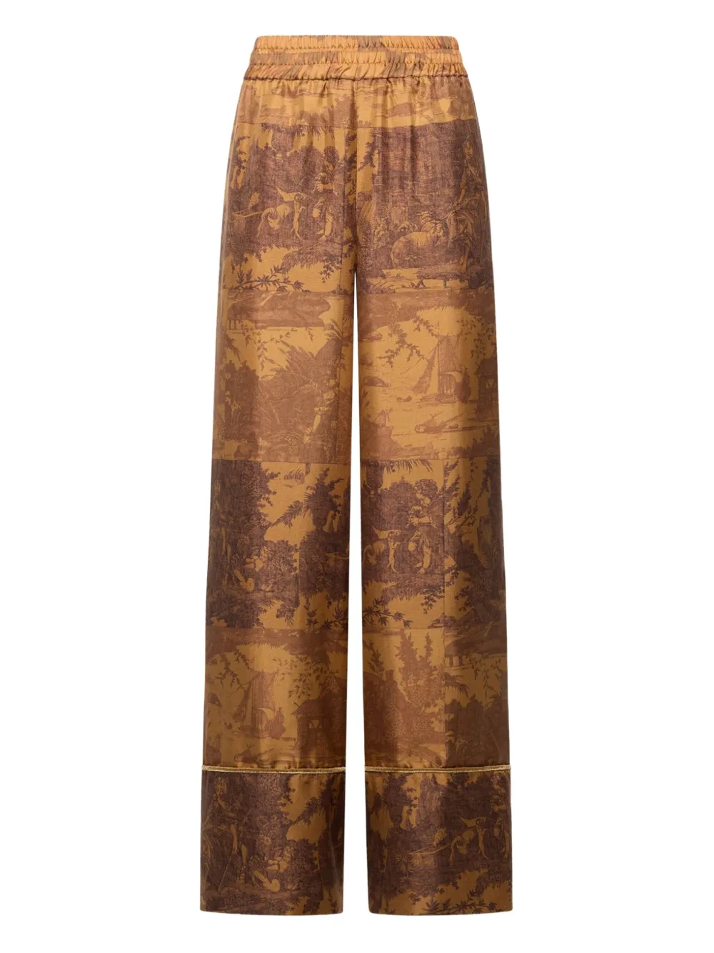 

Брюки с эластичным поясом и принтом "туаль" Pierre-Louis Mascia, коричневый