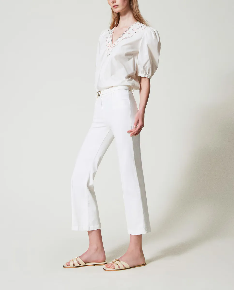 

Укороченные женские брюки Bull Twinset, белый