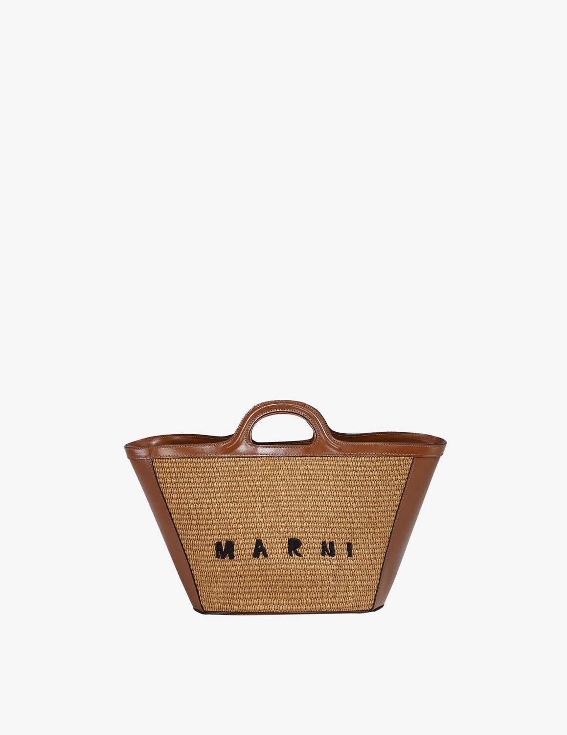 

Сумка Tropicia из кожи и рафии Marni, цвет Raw Sienna