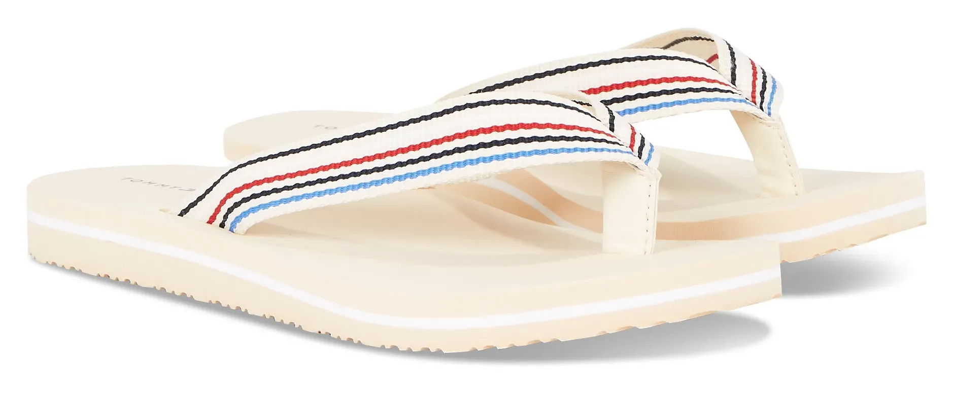 

Шлепанцы Tommy Hilfiger "TH STRIPES BEACH SANDAL", летняя обувь, тапочки, туфли для бассейна с яркими полосками, бежевый