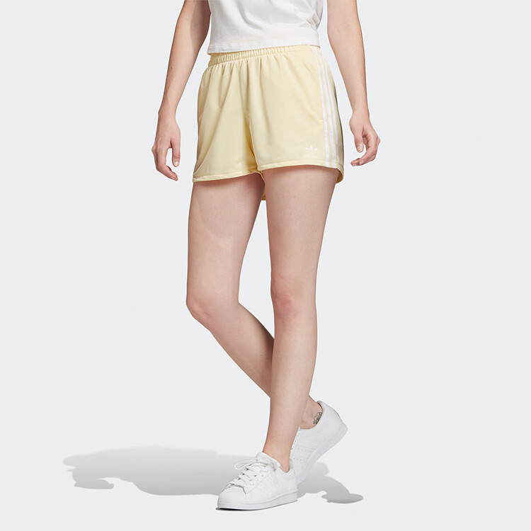 3-полосатые повседневные шорты женские желтые Adidas Originals — фото 3