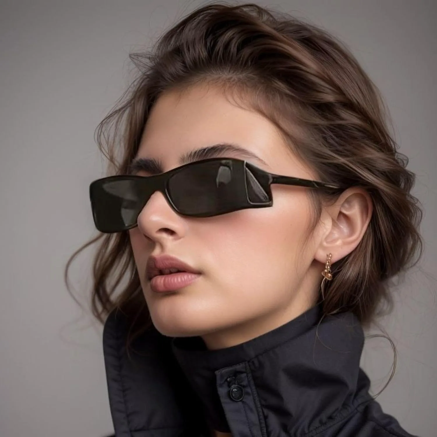 

Винтажные прямоугольные солнцезащитные очки для женщин и мужчин в стиле панк, популярная оправа, роскошные, с защитой от УФ-излучения UV400 TYUVIVO, Leopard Clear