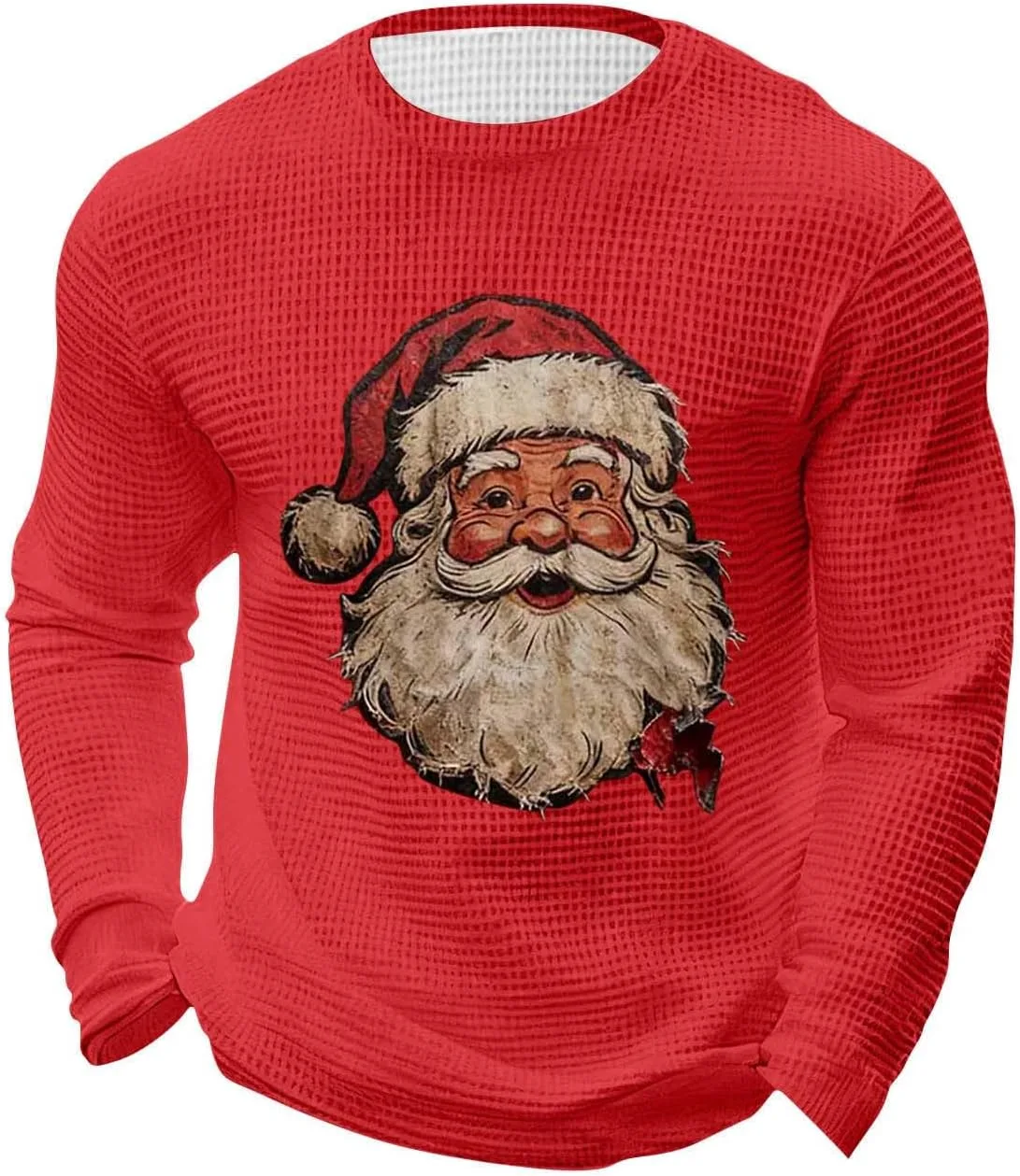 

Мужская футболка с длинным рукавом и новогодним принтом Sdeycui