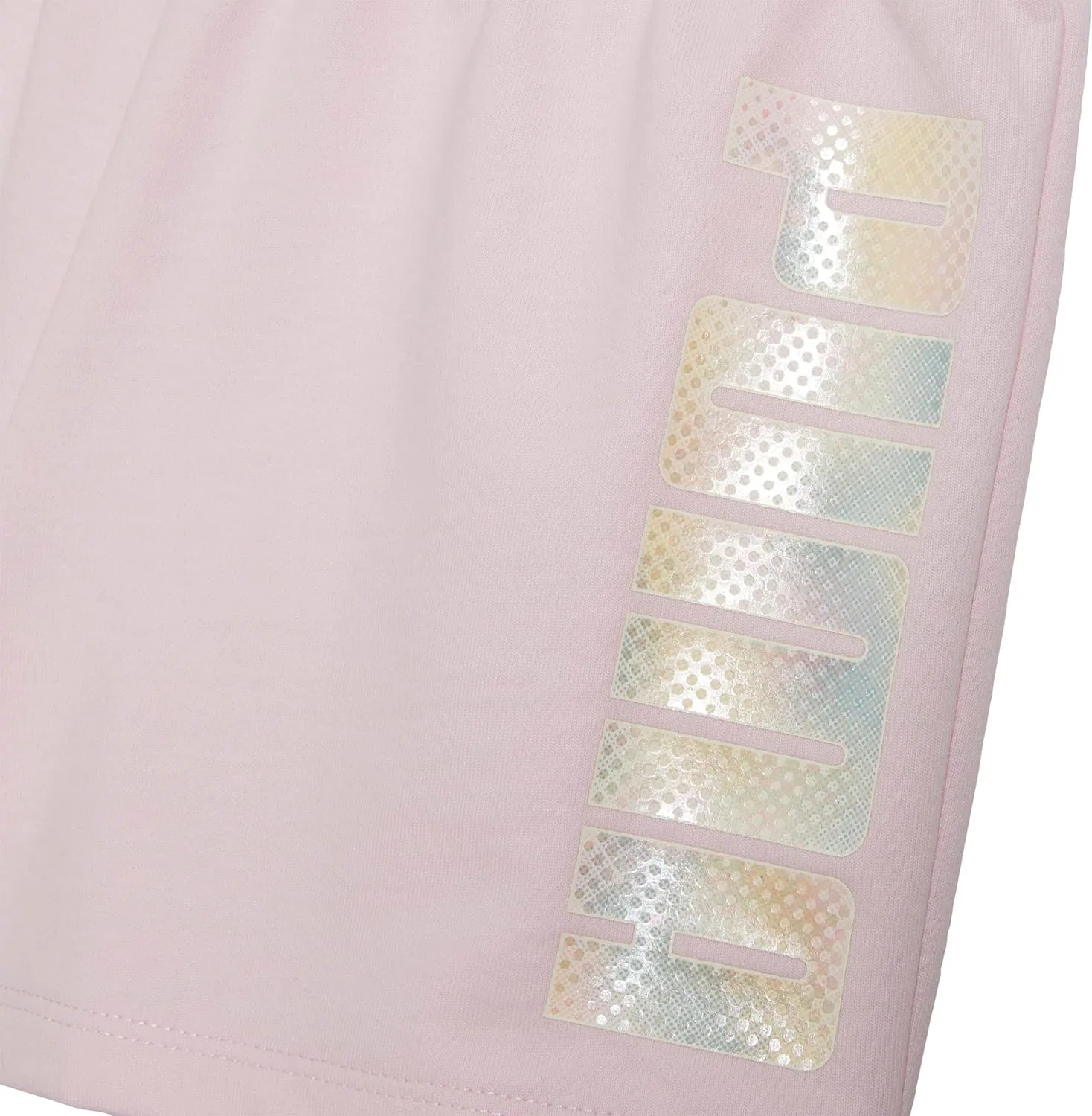 Детские шорты Puma из хлопка с французской махровой тканью, Light Pink/White — фото 2