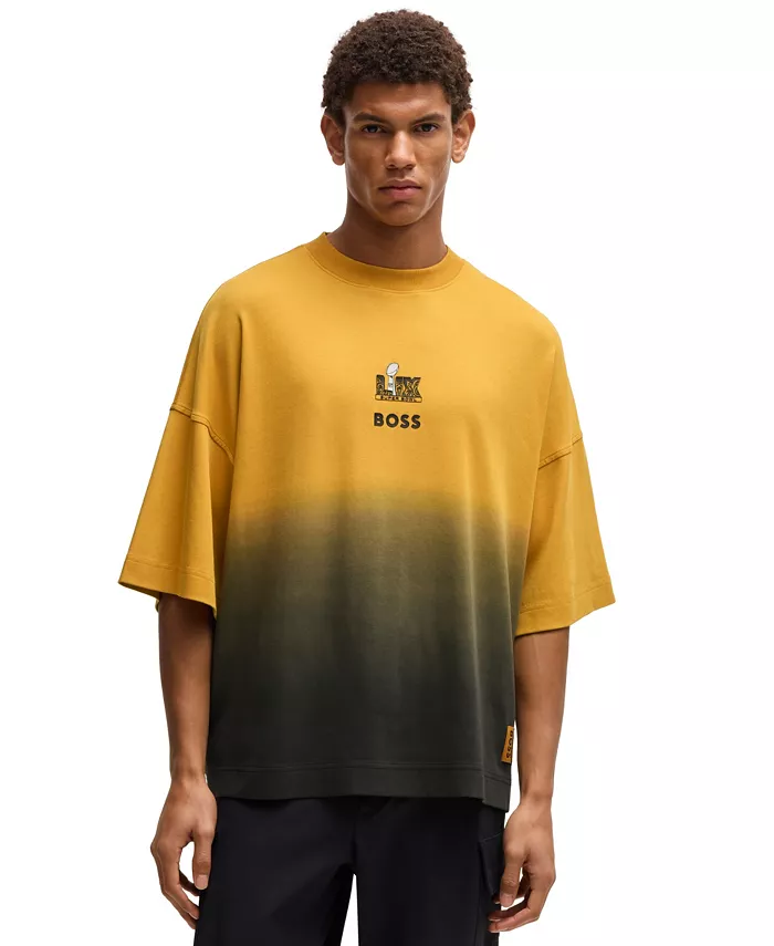 

Футболка мужская NFL с золотистой вышивкой Hugo Boss, золотой