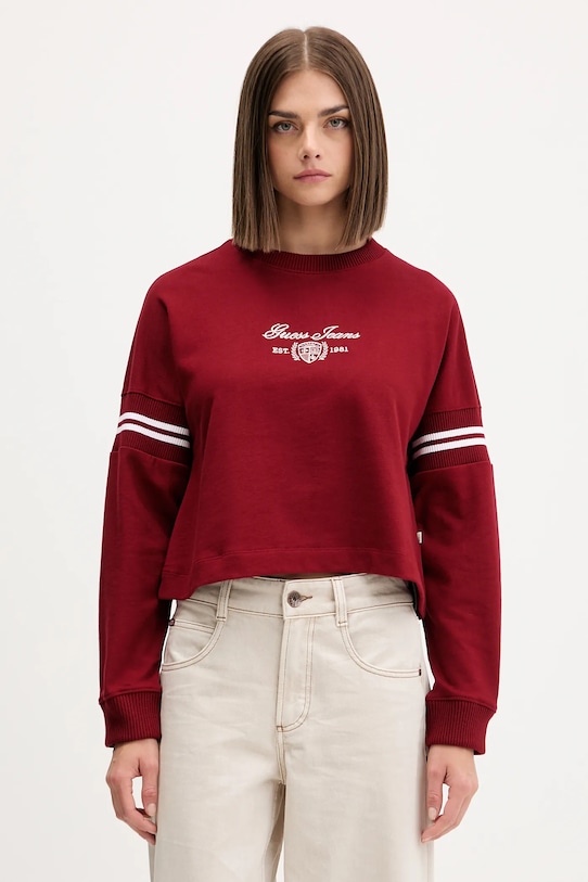 

Хлопковая толстовка Guess Jeans, бордовый