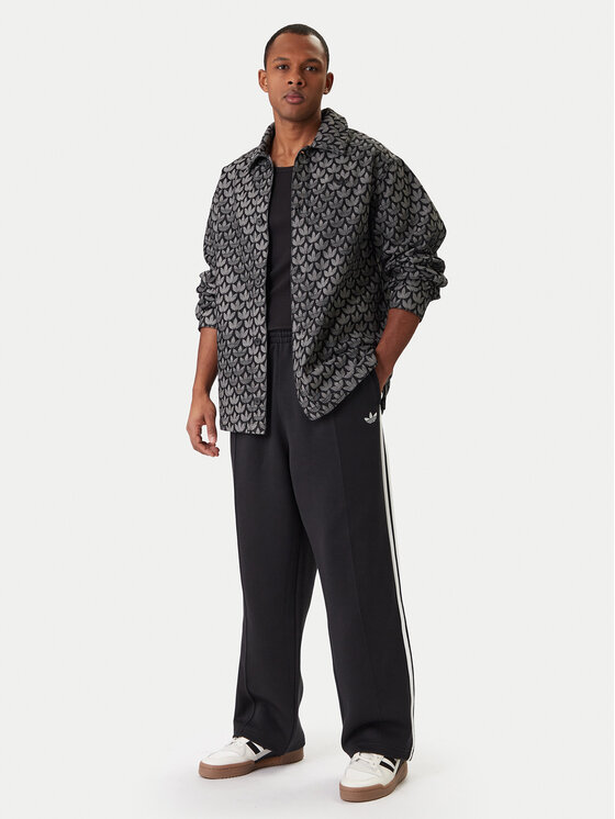 Джинсовая рубашка loose fit Monogram KC6379 Adidas, серый — фото 2